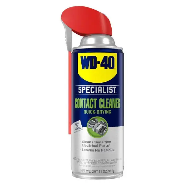 WD-40 11 oz. Contact Cleaner, Quick-Drying Electric Equipment Cleaner with Smart Straw, Electrical Contact Cleaner, Circuit Board Cleaner, No Residue Cleaner, Safe for Electronics, Precision Cleaner, Battery Terminal Cleaner, NSF Listed Cleaner.