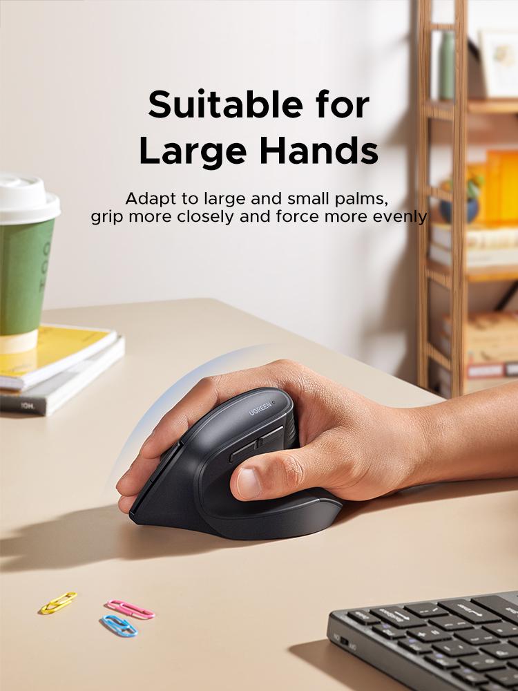 UGREEN Vertical Mouse Bluetooth 5.0 & 2.4G Wireless Ergonomic Mouse with 5 Buttons, 4000 DPI, Balck & Pink Ergonomic Mouse Compatible with PC/Laptop，Only 2.4G Model(Bluetooth not supported),TikTokShopBlackFriday ,TikTokShopHolidayHaul