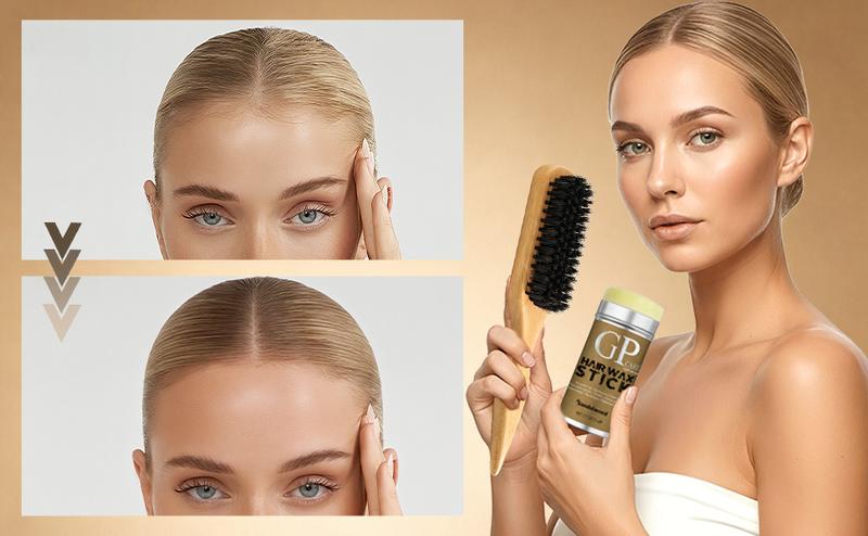 Hair Wax Stick Set, 4 Counts Long-lasting Fly Away Tamer Zero Crunch FlakesEdge Slick Pomade for Baby Hairs Natural Hold Gel Haircare Smooth