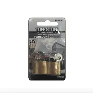 Twin Pack Solid Brass Padlock 3/4"