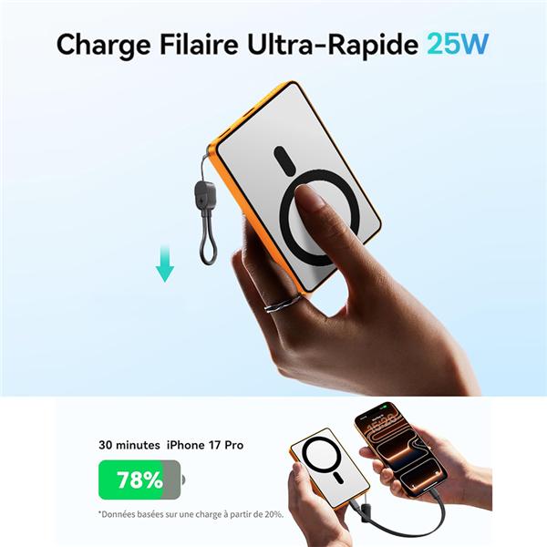 5000mAh Magnetic Power Bank, Wireless Portable Charger, Fast Charging MagSafe Battery Pack for iPhone 17/16/15/14/13/12/Plus/Pro Max, Compact Device Smartphone Chargeable,Valentine's Day Gift