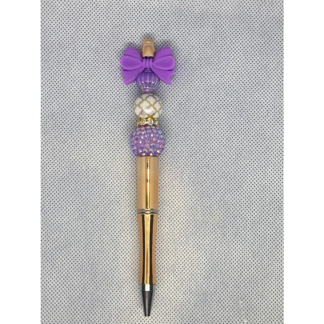 Purple Bow Gold Pen