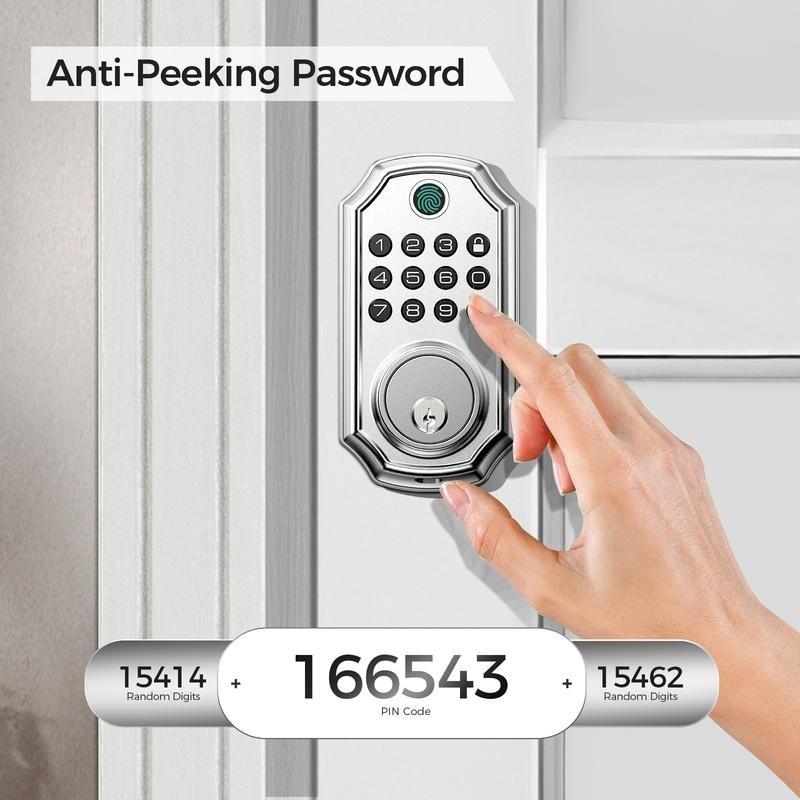 Smart Fingerprint Door Lock, 4-in-1 Keyless Entry Deadbolt, App-Assisted Control