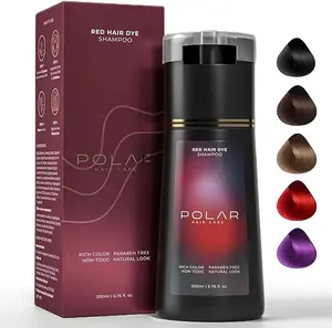 Polar Hair Care Official Instant Color Dye Shampoo for Gray Coverage, Semi-Permanent Hair Color Shampoo for Women & Men with Vegan Formula, 10-Minute Application, 200 ml