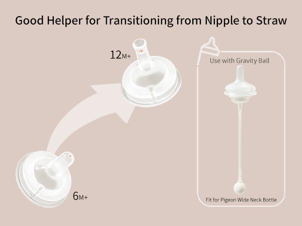 Pigeon Natural Weaning Silicone Sipper Conversion Kit 6-12 Months Breastfeeding Bottle for Newborn to Toddler Feeding vasopara bebe