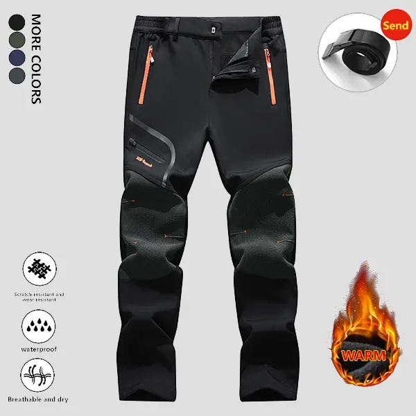 2026 Men’s Winter Pants – Fleece-Lined Ski/Snow Pants, Water-Resistant with 4 Zippered Pockets, Outdoor Work Pants by FallFreshness Outdoor Fun trouser Snowboarding Menswear sweatpants men pants men