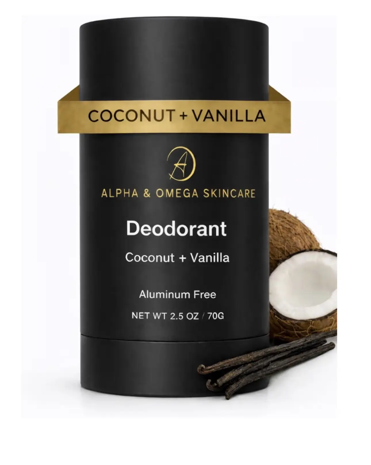 Coconut & Vanilla Natural Deodorant - 24 Hour Odor Protection - Aluminum & Chemical Free - Vegan Body Care Scented - Gental on Skin - Soft and Milky - Baking Soda Free for Men & Women