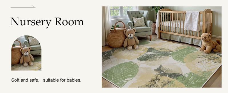 GENIMO Non-Slip Vintage Rugs, Low Pile Lightweight Print Carpet for Living Room，Bedroom, Office, Dining Room, Machine Washable Rug