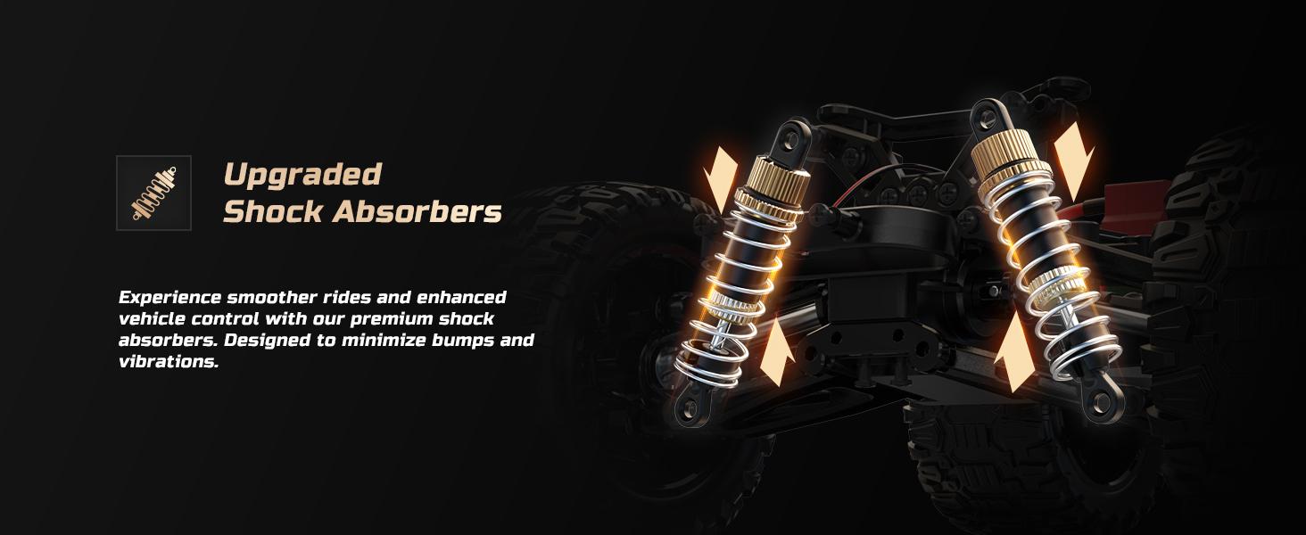 DEERC 1:14 Crawler RC Car, 48Kph High Speed RC Truck with LED Headlight, Offroad 4x4 2.4Ghz Remote Control Car, 2 Batteries, 40 Mins Running Time