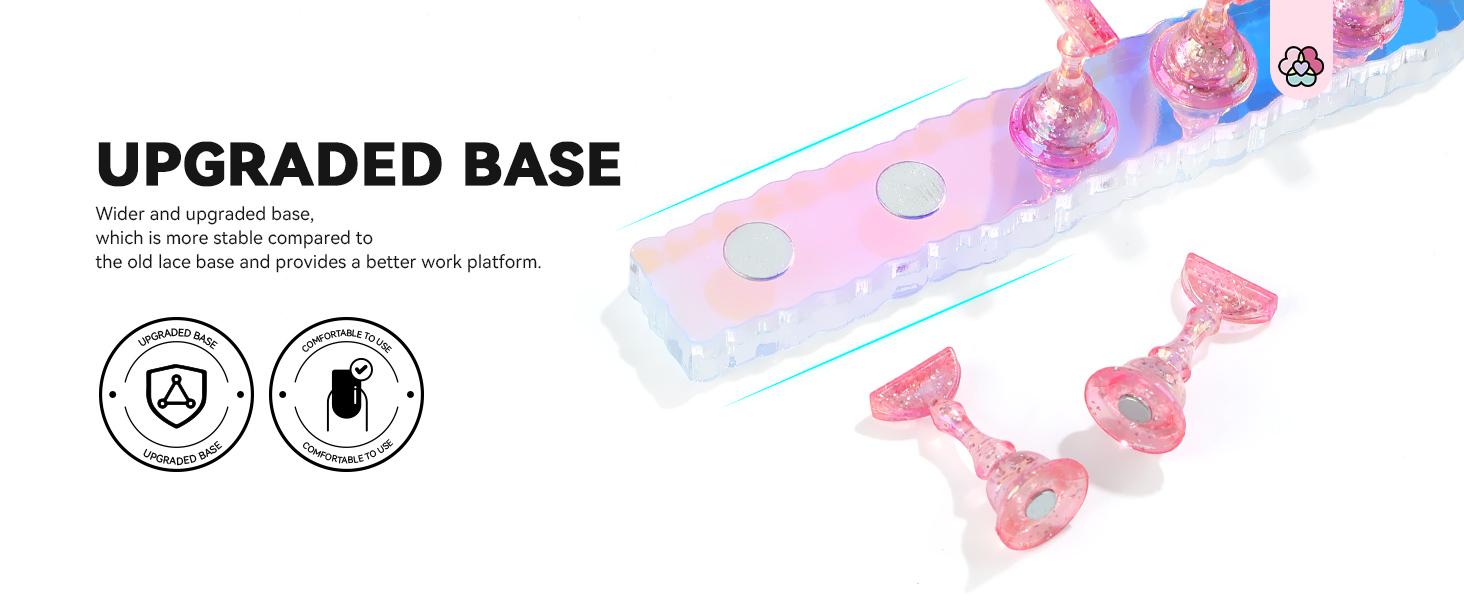 SAVILAND Nail Stand for Press-Ons: 15 magnetic Aurora Nail Holders 40 Reusable Sticky Putty Pieces Nail Painting Practice Beginner Acrylic Tools SAVILAND Nail Stand for Press-Ons: 15 magnetic Aurora Nail Holders 40 Reusable Sticky Putty Pieces Nail Painting Practice Beginner Acrylic Tools