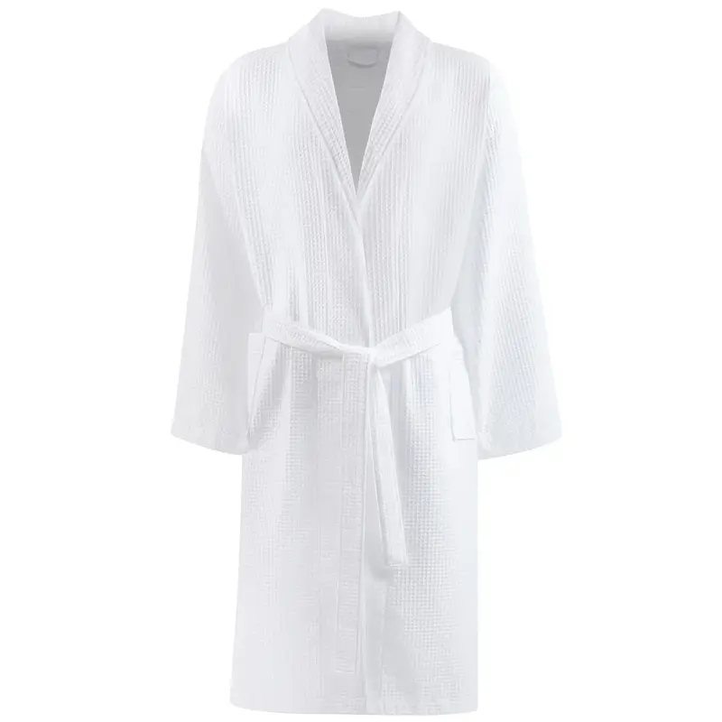 Long Embroidered Spa Waffle robe