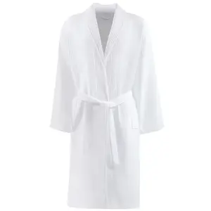 Long Embroidered Spa Waffle robe