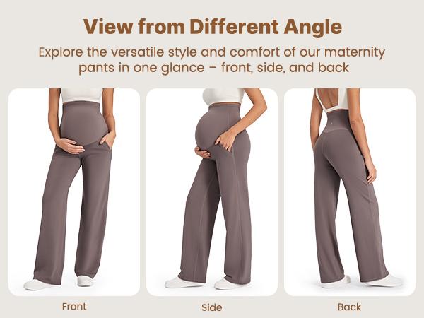G4Free Maternity Wide Leg Pants for Comfortable Pregnancy Pregnant Prenatal SpringStatements