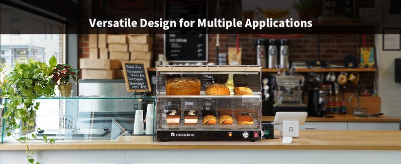 【Valentine's Day Gift】Food Warmer, 2-Tier Commercial Pizza Warmer with LED Lighting, Adjustable Thermostat, Removable Shelves, Countertop Food Heater Pastry Display Case for Buffet Restaurant, Cafe, Catering, Party Server 【Valentine's Day Gift】Food Warmer, 2-Tier Commercial Pizza Warmer with LED Lighting, Adjustable Thermostat, Removable Shelves, Countertop Food Heater Pastry Display Case for Buffet Restaurant, Cafe, Catering, Party Server