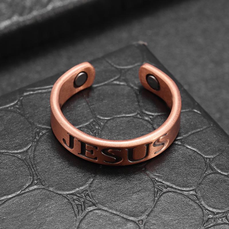 Handcrafted Cross-Shaped 99.99% Pure Copper Ring with Magnetic Properties - Perfect Gift for Boyfriend Girlfriend Family & Friends