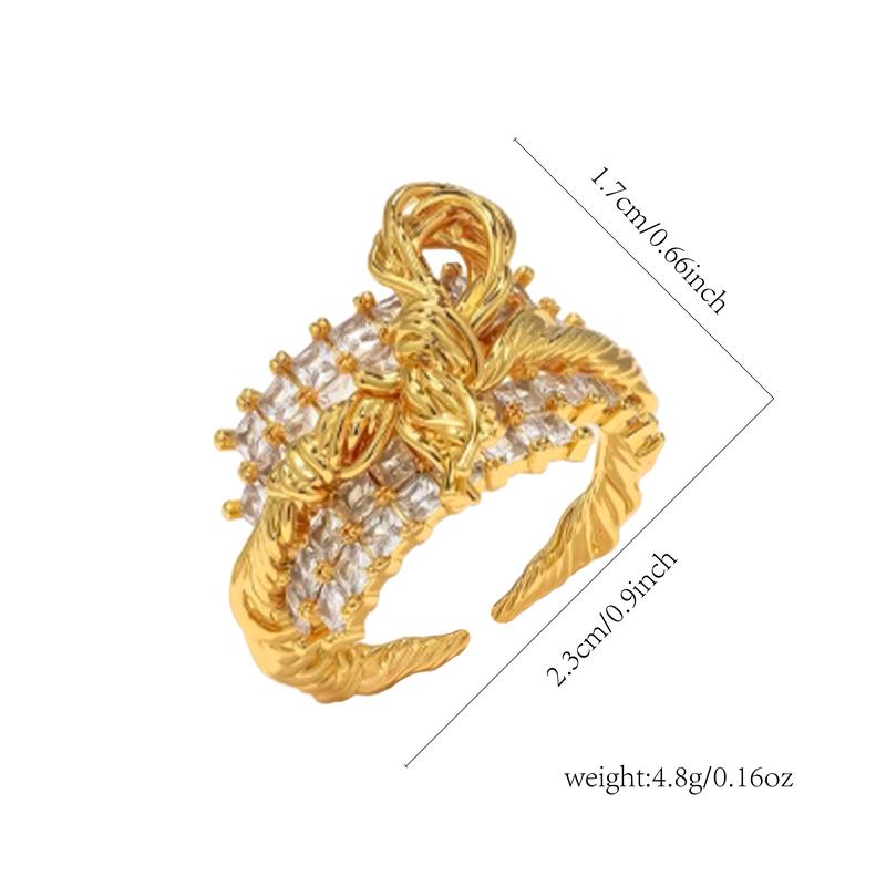 GANIA Gold/Silver Love Knot Ring for Women - Non Tarnish, Adjustable, Hypoallergenic, Perfect for Daily Wear or Valentine's Day gift