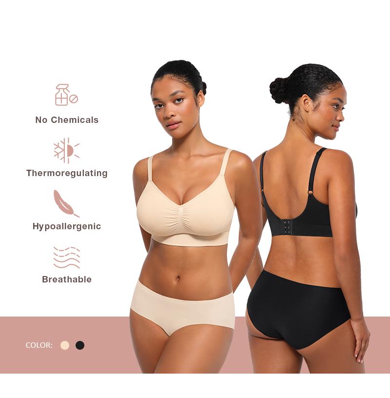 FeelinGirl Women's Wireless Padde Bra Full Coverage Plus Size Comfort Bra Seamless Everyday Bra