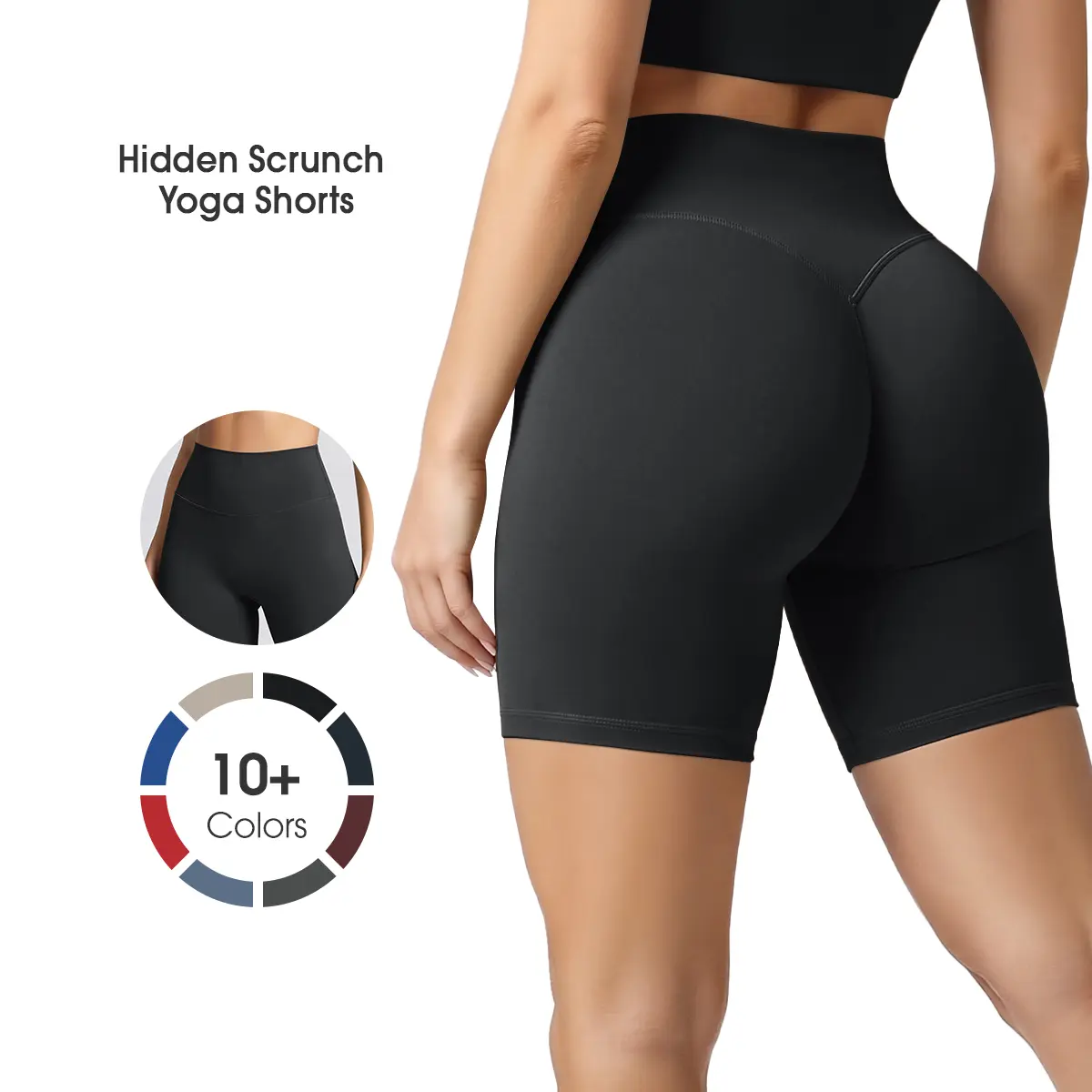 ODODOS Women's Hidden Scrunch Butt Lifting Shorts 5" / 7" Inseam - No Front Seam High Waist Booty Sculpting Yoga Biker Shorts,travel essentials,camping essentials