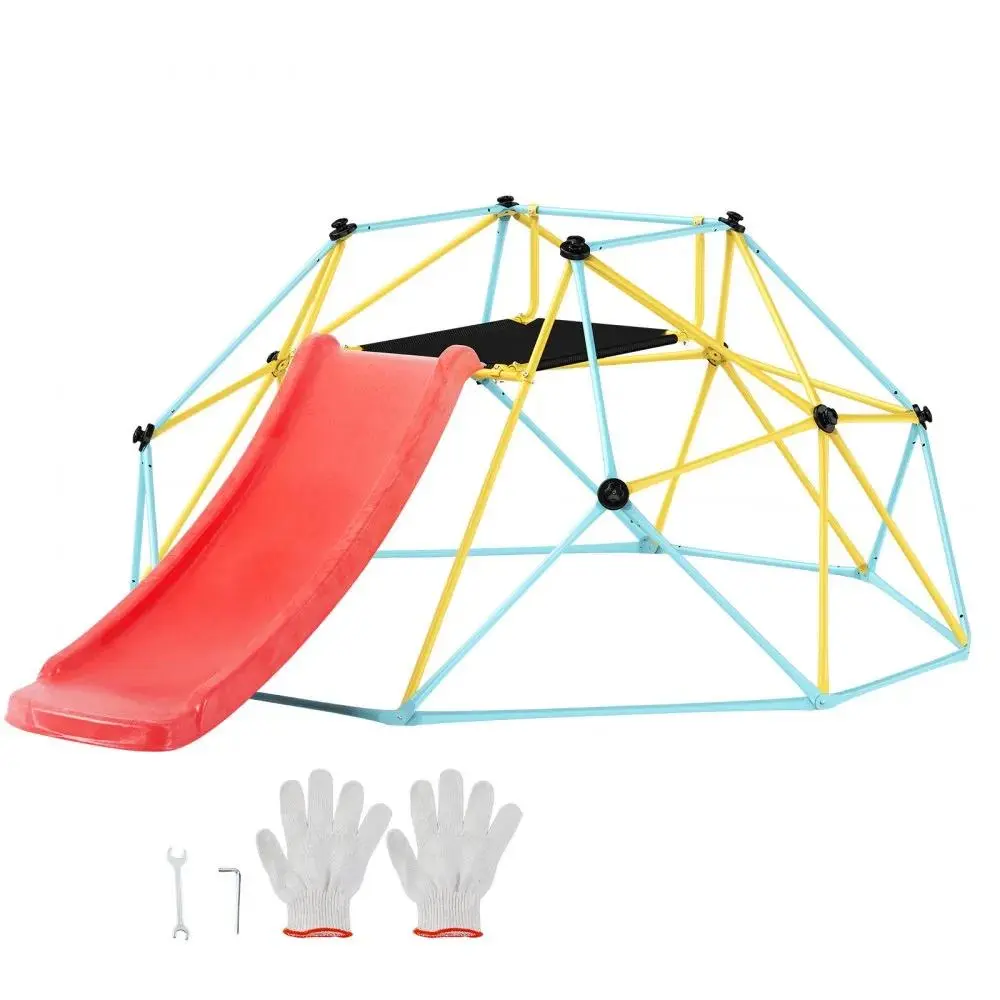 【Backtoschool】VEVOR 12FT Geometric Climbing Dome Jungle Gym, 750LBS Capacity, Easy Assembly with Climbing Grip, Outdoor Backyard Sports Play Equipment for 3-10 Years Old Kids (8-10 Years Focus), Extra Layer of Fun Secure Engaging Environment