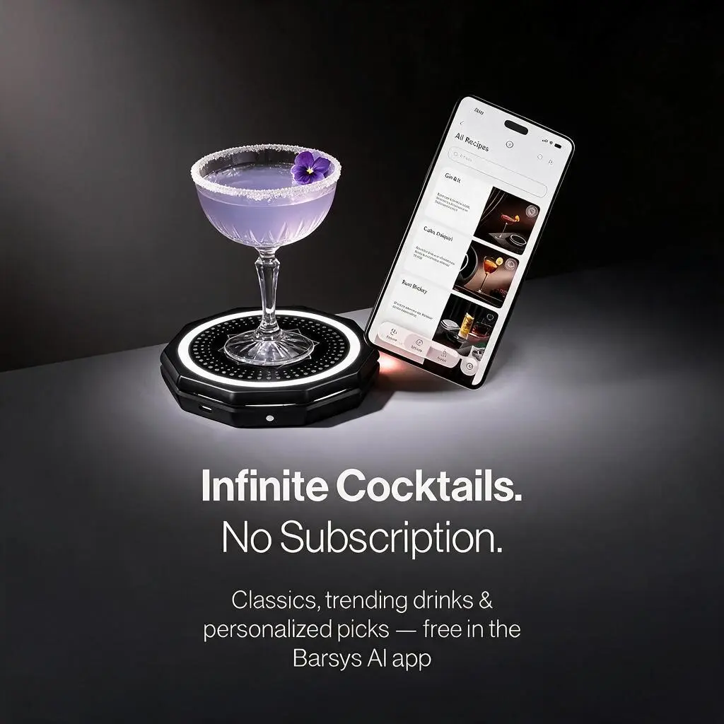 Smart Cocktail Maker Portable Cocktail Maker & Drink Mixer, App Controlled Automatic Cocktail Mixing Machine with 1000+ Recipes for Cocktails & Mocktails