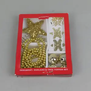 Wondershop 12-Piece Christmas Mini Tree Ornament, Topper & Garland Trim Set – Silver