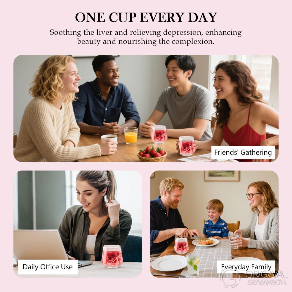 Beauty Tea Rose Romance Rose Tea 36g （2g×18pcs） Caffeine Free- All-Natural Beverage for a Soothing Evening Freeze Drying Rose