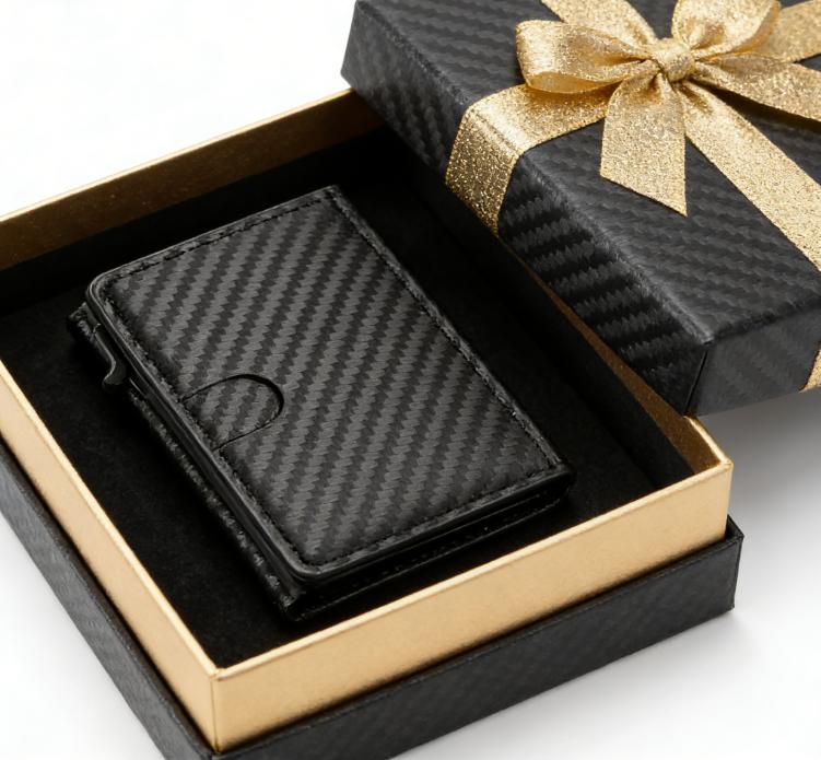 Valentine's Day-Men's Smart Wallet Minimalist Card Holder with RFID Blocking Upgrade PU Leather Pop-up Wallet for Daily Use Gift for Men