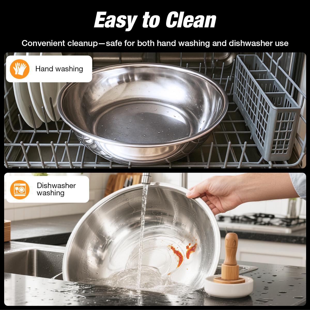 WARMOUNTS 5QT Gold Chafing Dishes for Buffet with Glass Lid , Round Chafers and Buffet Warmers Set with Mirror-Polished Stainless Steel, Rolled Rim, Stackable, Lid Holder for Parties, Weddings (2/4/6 Pack）