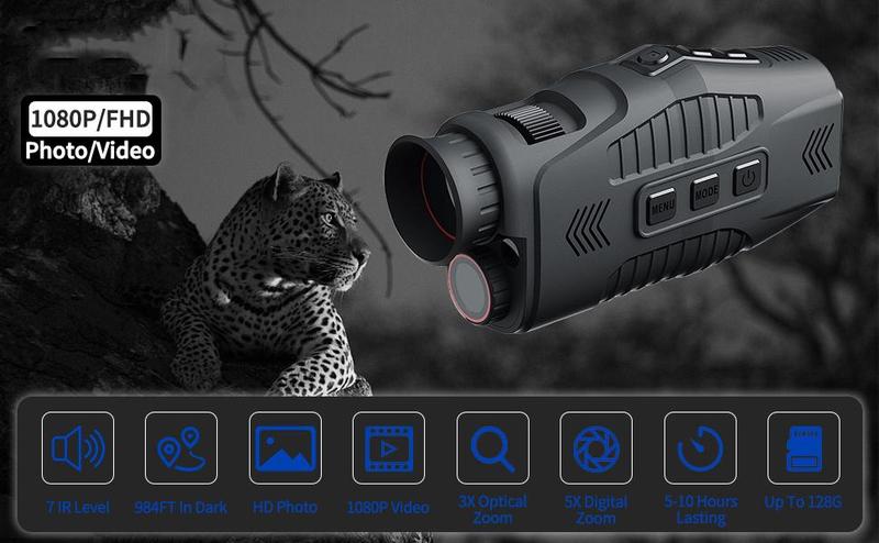 Digital Night Vision Monocular 1080p with IR LED, Handheld Night Goggles for Hunting and Outdoor Use Digital Night Vision Monocular 1080p with IR LED, Handheld Night Goggles for Hunting and Outdoor Use