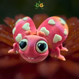 Articulated Mini Lovebug with Hearts | 3D Printed Bug Gift
