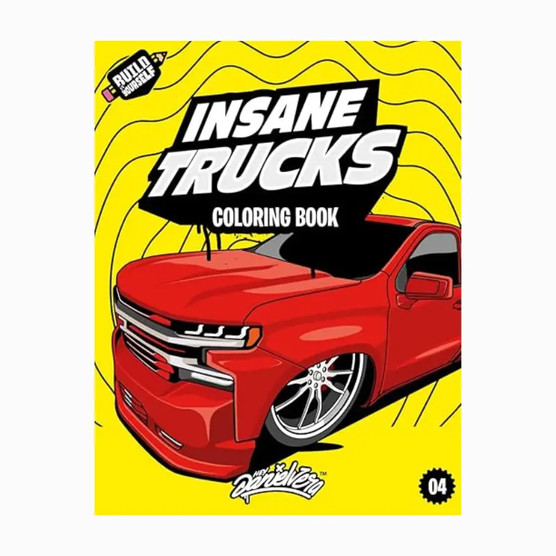 Insane Trucks Coloring Book for Kids & Teens Ages 6-18 - Fun Pickup Truck Adventure, 60 Pages, Coloringbooks, Activity Books, Paperback (July 25, 2024)