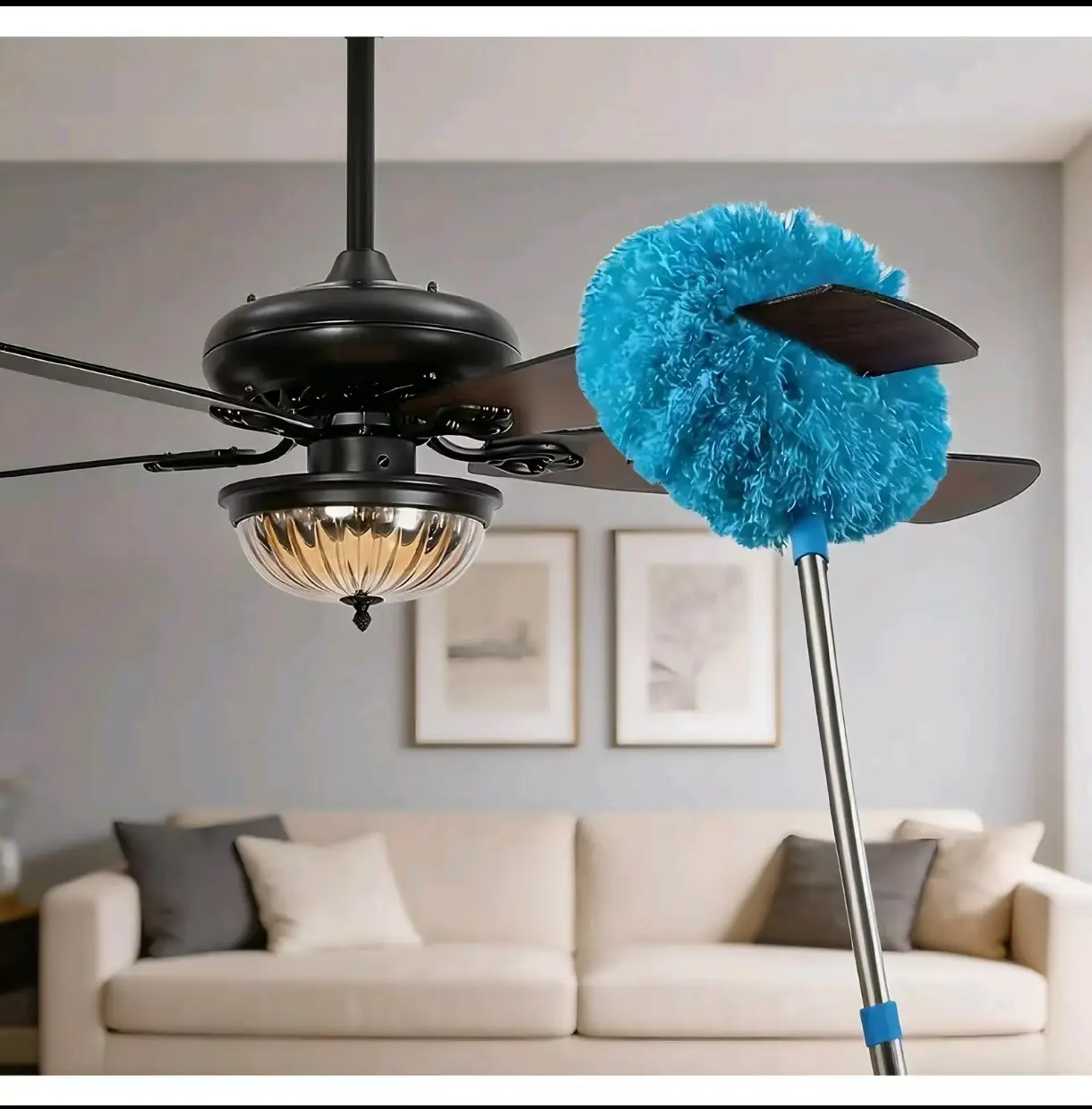 Extendable Removable Microfiber Duster | Anti-Static, Washable | Ideal for Ceiling Fans, Household & Seasonal Cleaning (Summer/Fall)