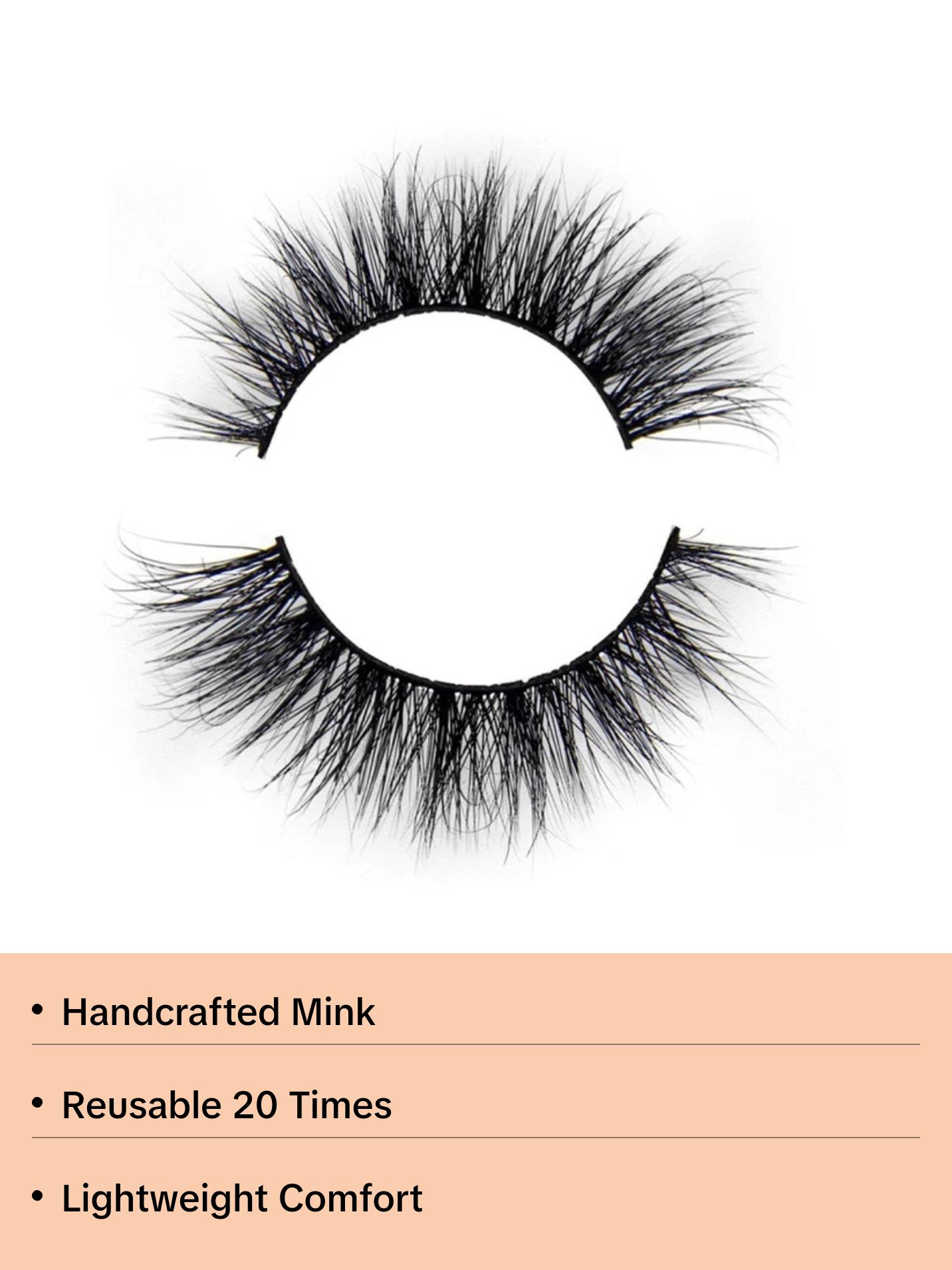 "Xoxo Lash" 3D False Eyelashes, Wispy Effect, Reusable 20 Wears, Lightweight Lash, 1 Pair of Strip Eyelashes (Glue Not Included)