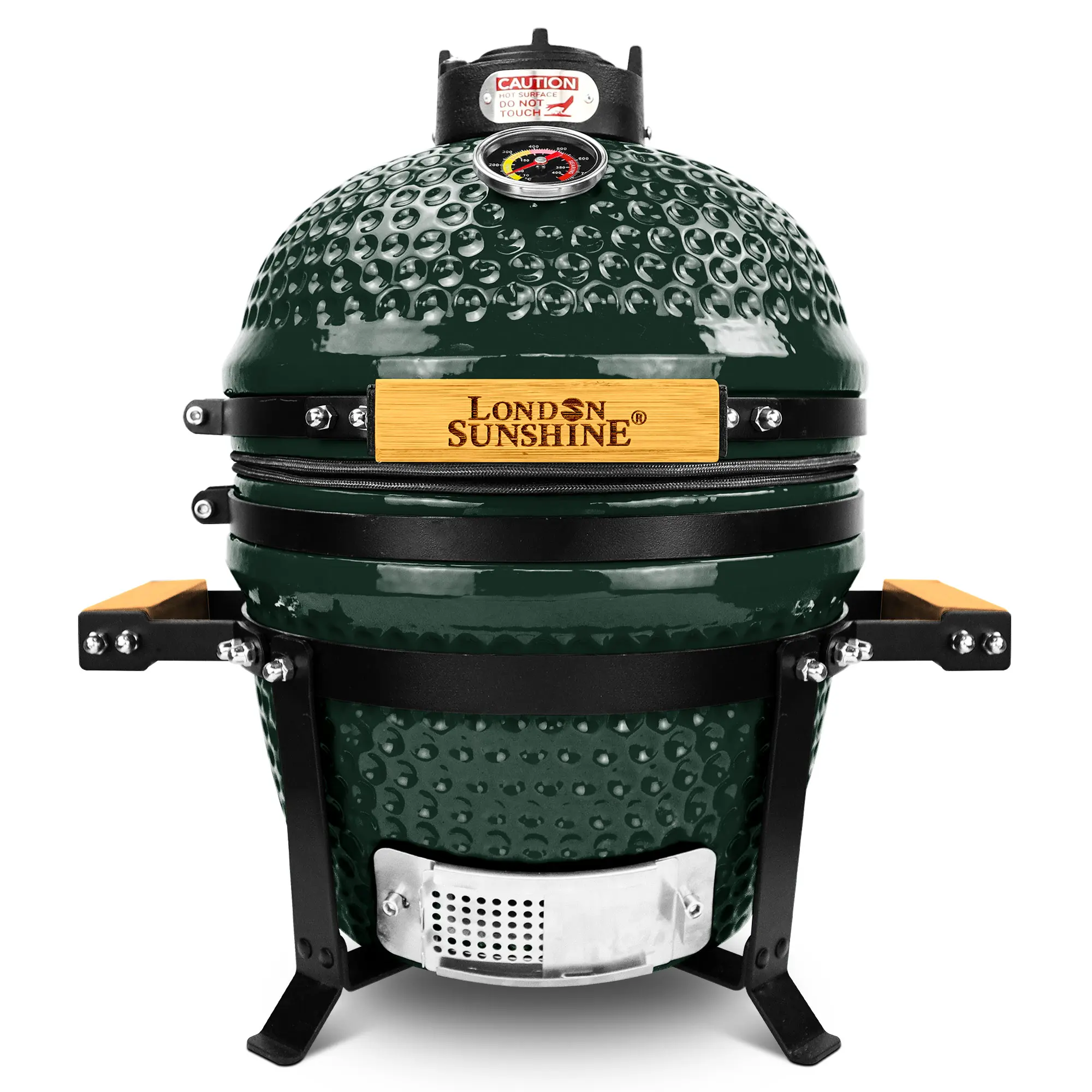 London Sunshine Ceramic BBQ Charcoal Kamado Grill 13 inch Portable Tabletop BBQ Grill Green