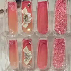 Press on nails homemade size Medium long coffin nail set