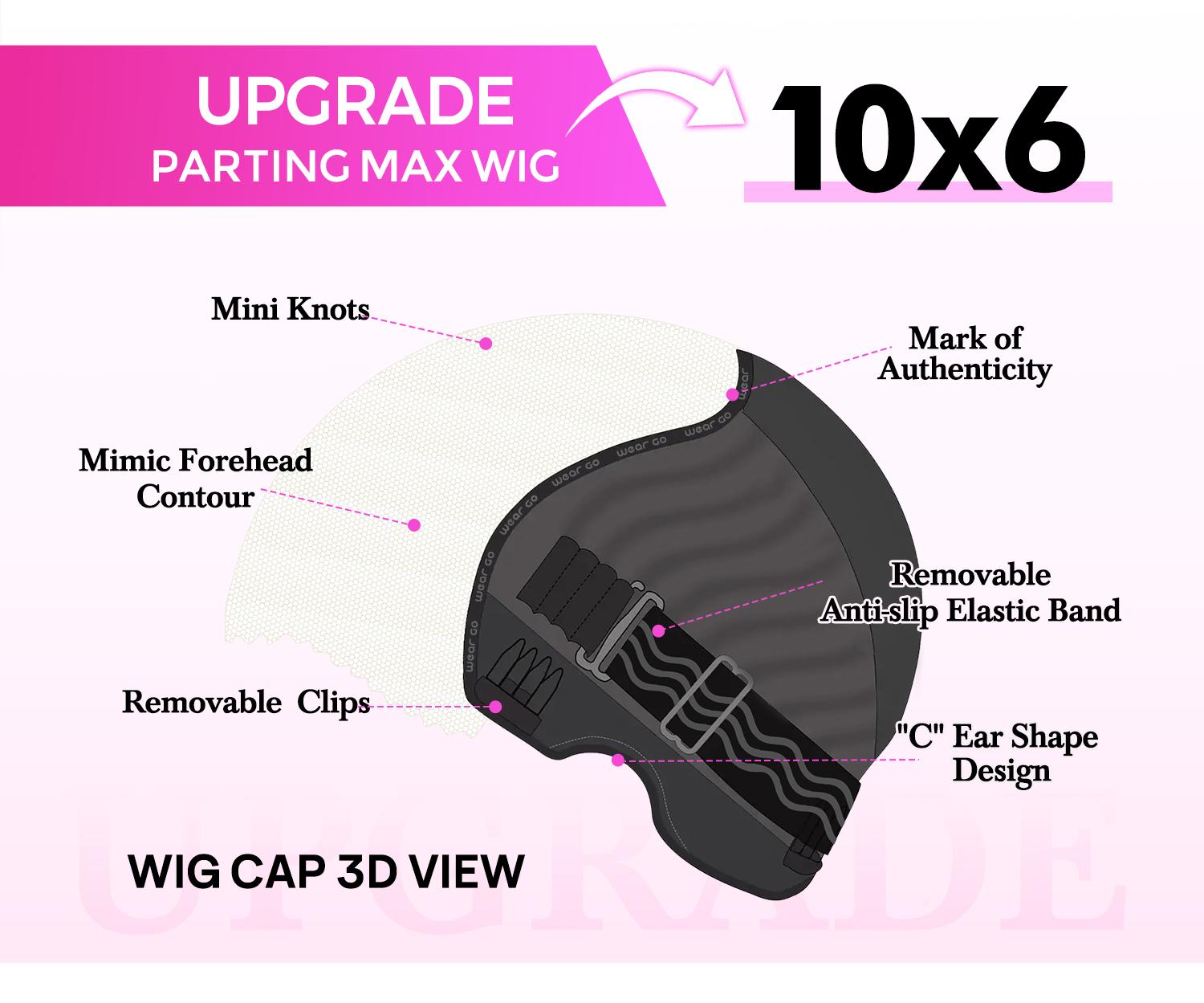 Vshow Ombre Highlight #4/27 Burmese Curly Hair Wear Go Glueless Wigs 10X6 Pre Cut Lace Front Wigs With Drawstring 100% Human Hair Wigs 250% Density