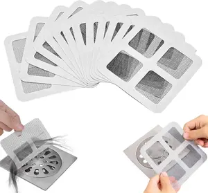 50Pcs Disposable Shower Drain Cover Hair Catcher, Disposable Floor Drain Sticker, Suit Sewer Filter Screen, Bathroom, Bathtub, Kitchen, Sink Floor Stickers