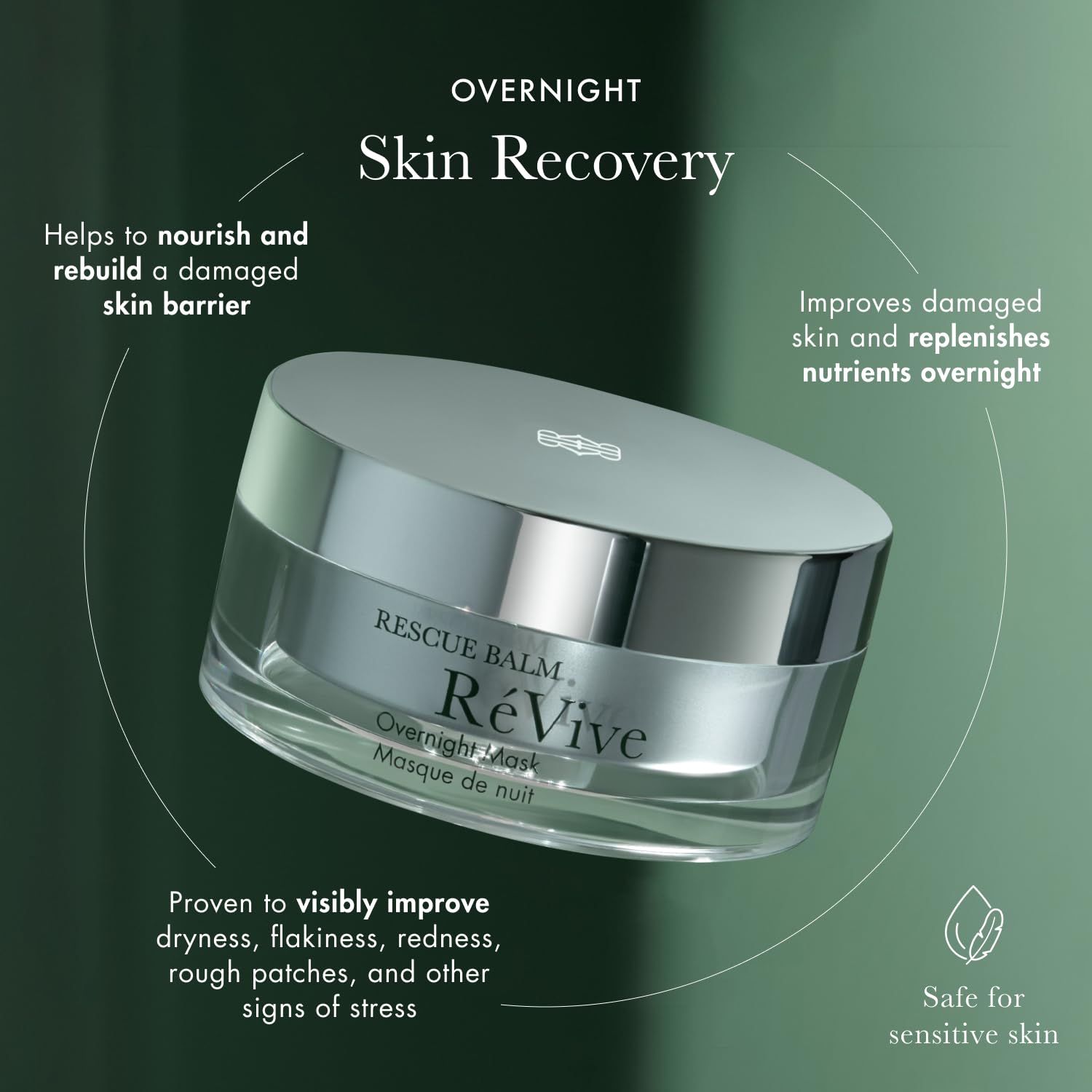 【Spring Glow Up】RéVive Rescue Balm Overnight Face Mask - Nourishing Facial Mask to Help Visibly Improve Signs of Stress & Restore Skin Vitality - Made with Peptides, Shea Butter & Aloe Vera to Soothe Skin (2.5 oz)