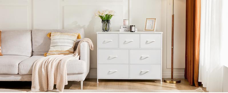 【Deal】7 Drawers Dresser for Bedroom and TV Stand, Fabric Storage Tower for Clothes, Baby Stuff