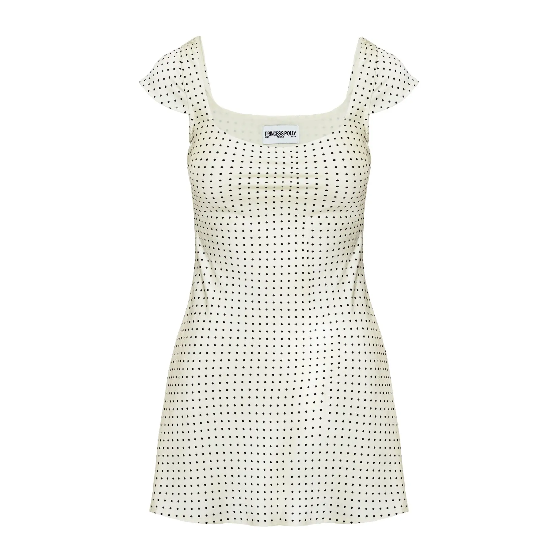Lucienna Polka Dot Mini Dress White / Black Petite - TikTok Shop
