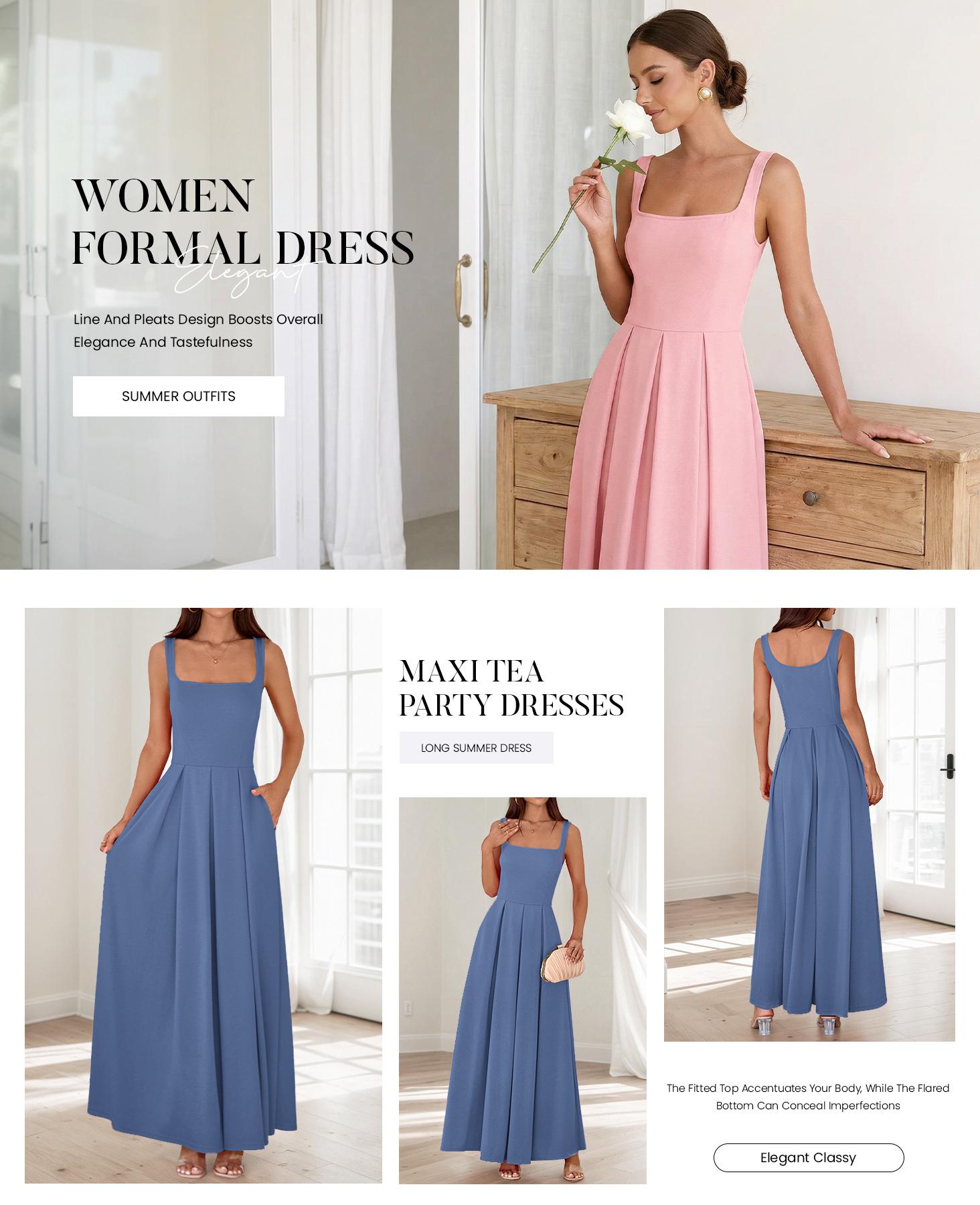 BTFBM Women Summer Square Neck Maxi Dress Spring 2026 Elegant Classy Sleeveless Formal Wedding Guest Cocktail Dresses