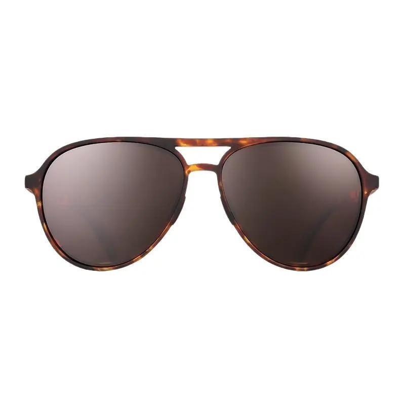 Amelia Earhart Ghosted Me - goodr Brown Tortoiseshell Mach G Aviator Polarized Sunglasses