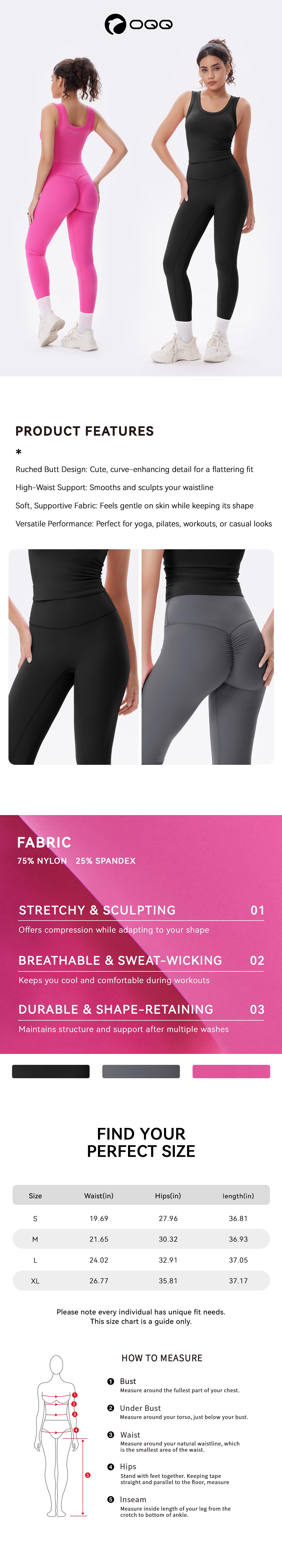 OQQ-Nine cents Seamless Workout Leggings for Women Scrunch Butt Lifting  Booty High Waisted Yoga Pants