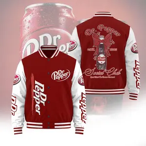 Dr Pep-per Baseball Jacket, Cute Soda Club Shirt, Soda Lover Shirt, Gift for Her, Valentines Day Gift All-over Print Baseball Jacket
