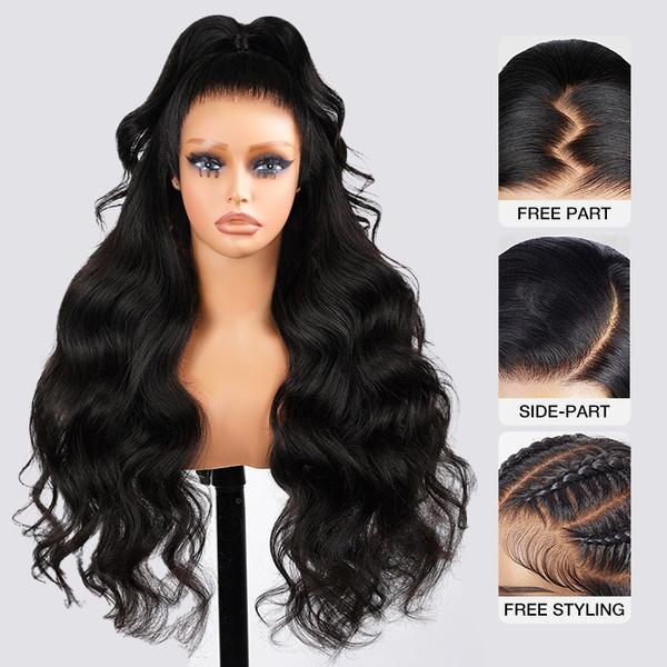 Cynosure High Density Body Wave 13x6 Lace Front Wig 220% or 280% Pre-Plucked Pre-Bleached Human Hair Wig