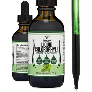 HOT! Chlorophyll Liquid Drops - for Digestion, Gut Health, Energy and Detox - Vegan Safe (Rich, Full Texture and Taste, Not Watered Down), 2oz Peppermint Flavored, by Double Wood