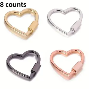 Heart-Shaped Climbing Clip Buckle, 8-Piece Multi-Purpose Climbing Clip Buckles, Carabiners for Leashes, Climbing Hook Buckles for Outdoor Camping, Hiking, Fishing Trips, Dog Rope Clips, Hook Carabiners, Hook Holders Activewear