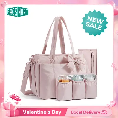 Mommore Large Diaper Bag Tote And Backpack Quilted Travel
