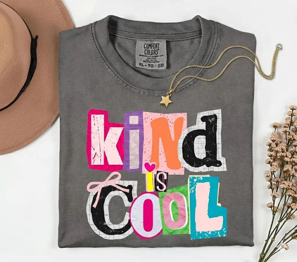 Comfort Colors Be Kind T-Shirt, Hand Drawn Motivational Shirt, Teacher Positive Affirmations Metal Health Counselor Tee, Gift for Her
