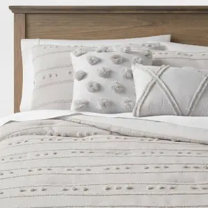 5pc Quinlan Clipped Stripe Dot Comforter Bedding Set - Threshold